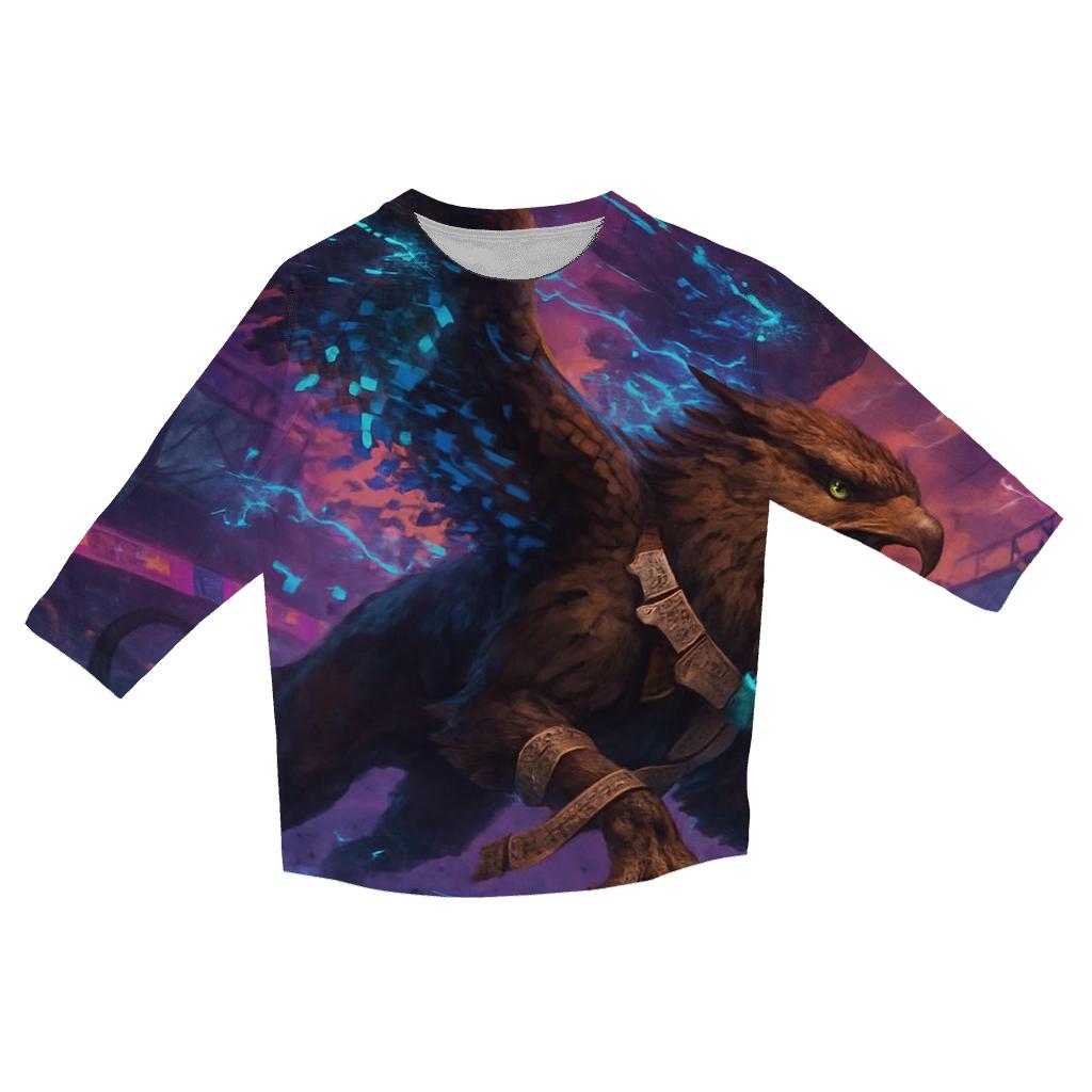 Glitch Gryphon Marathon printed three quarter sleeve shirts