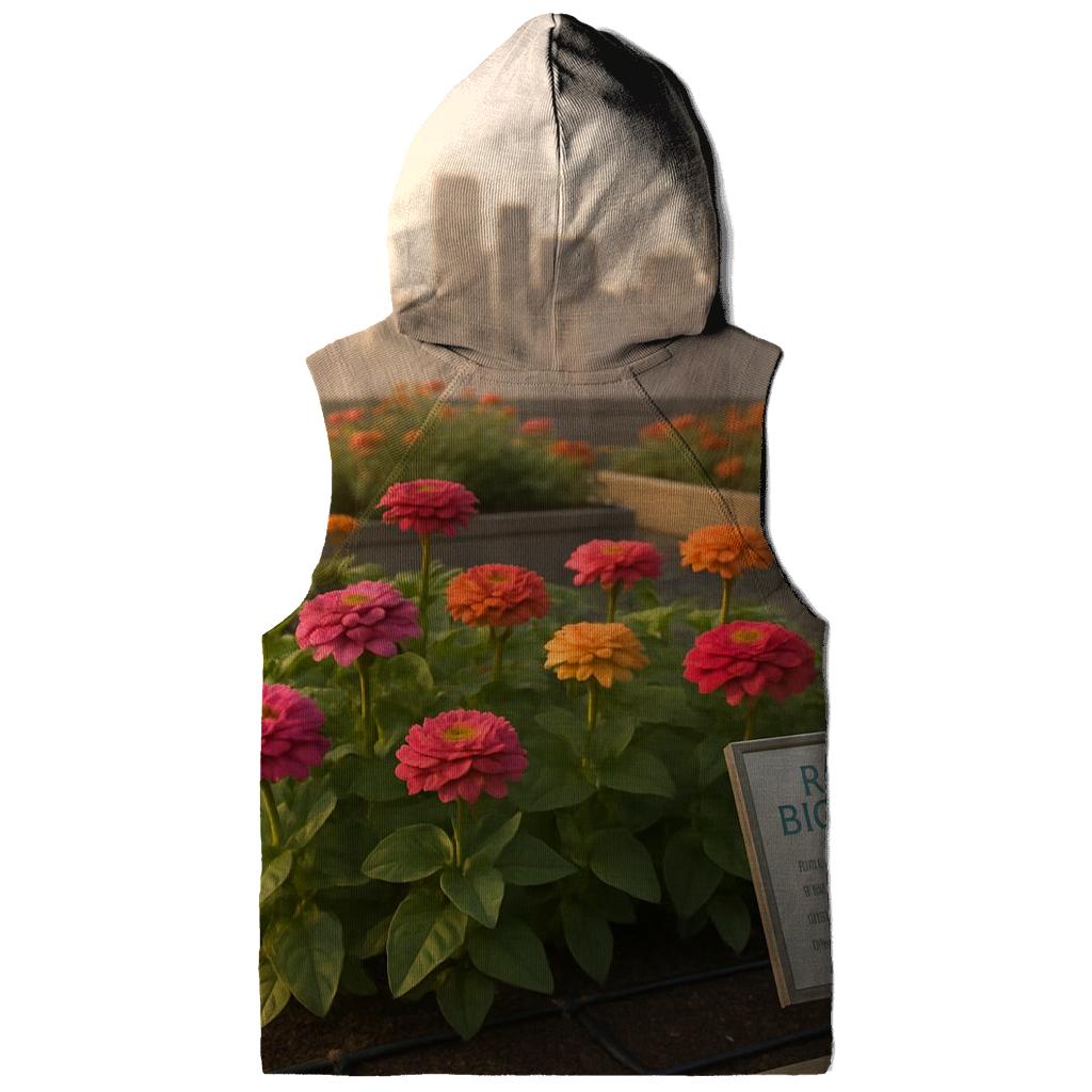 Urban Rooftop Zinnia Pollinator Garden heavyweight hoodies