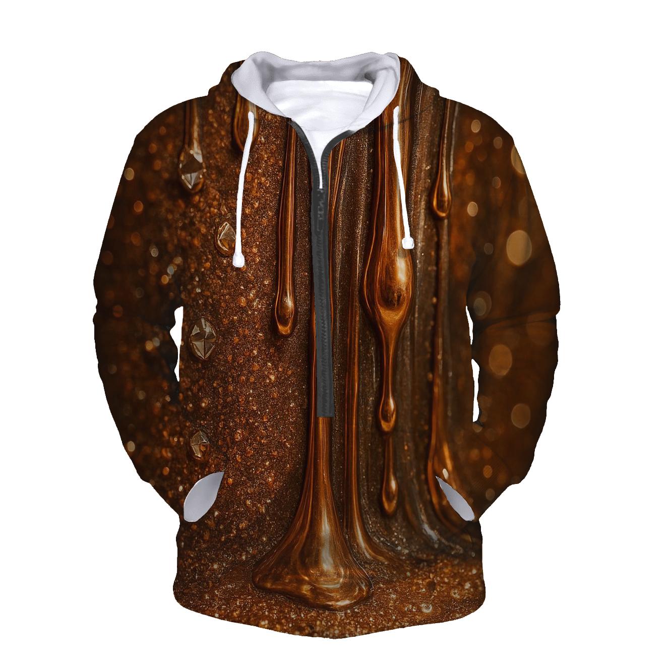 Gilded Cascade embroidered hoodies
