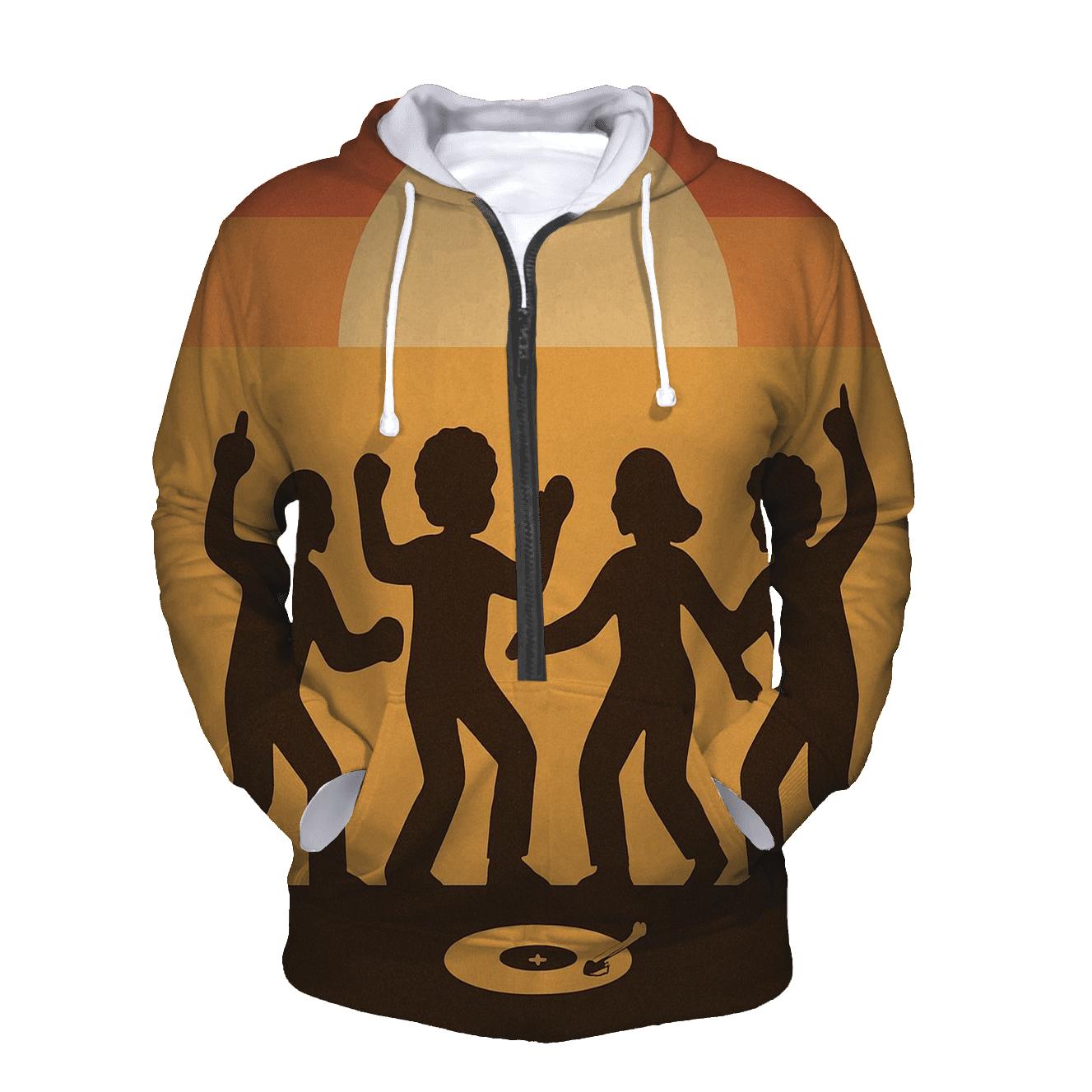 Sunset Boogie Stripes embroidered hoodies