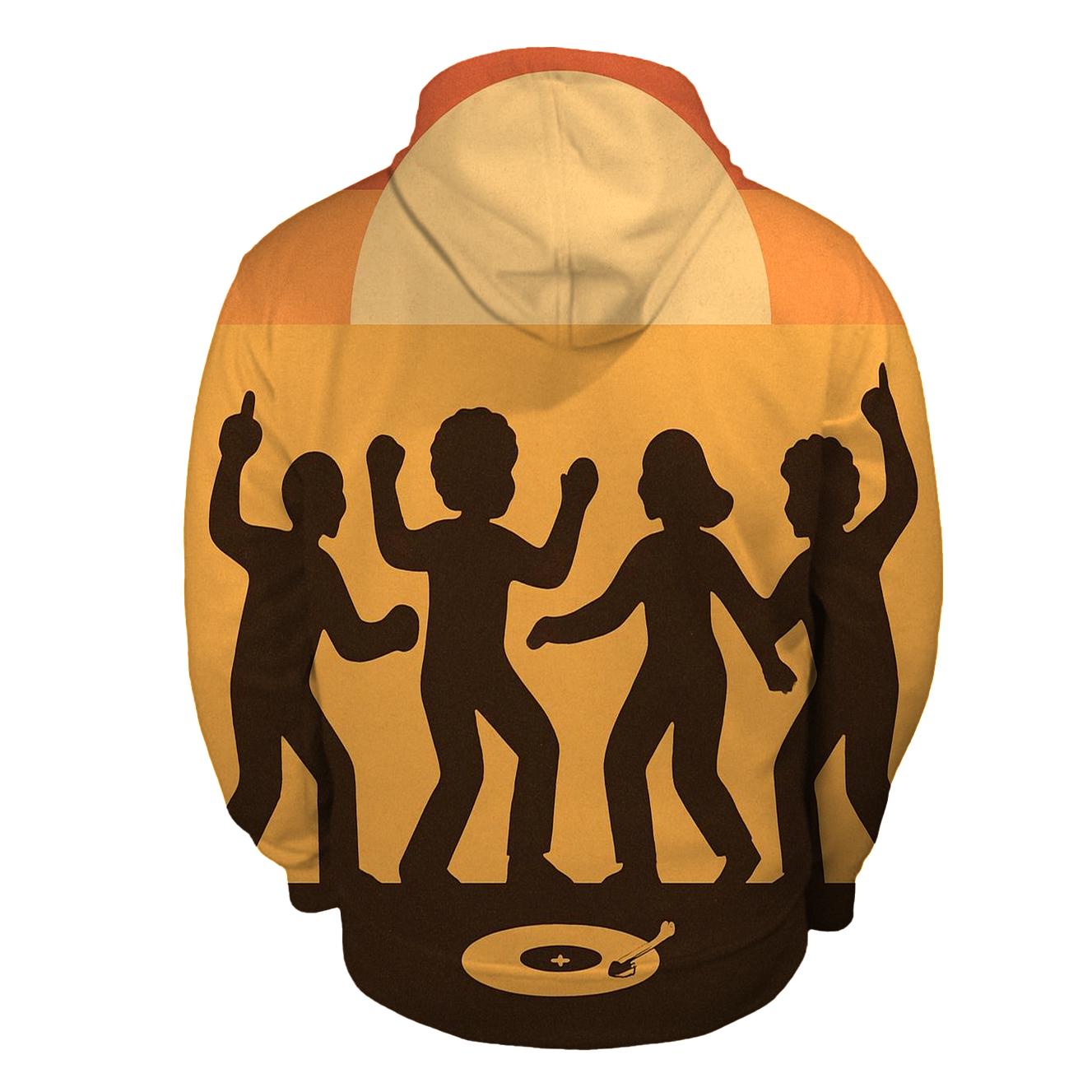 Sunset Boogie Stripes embroidered hoodies