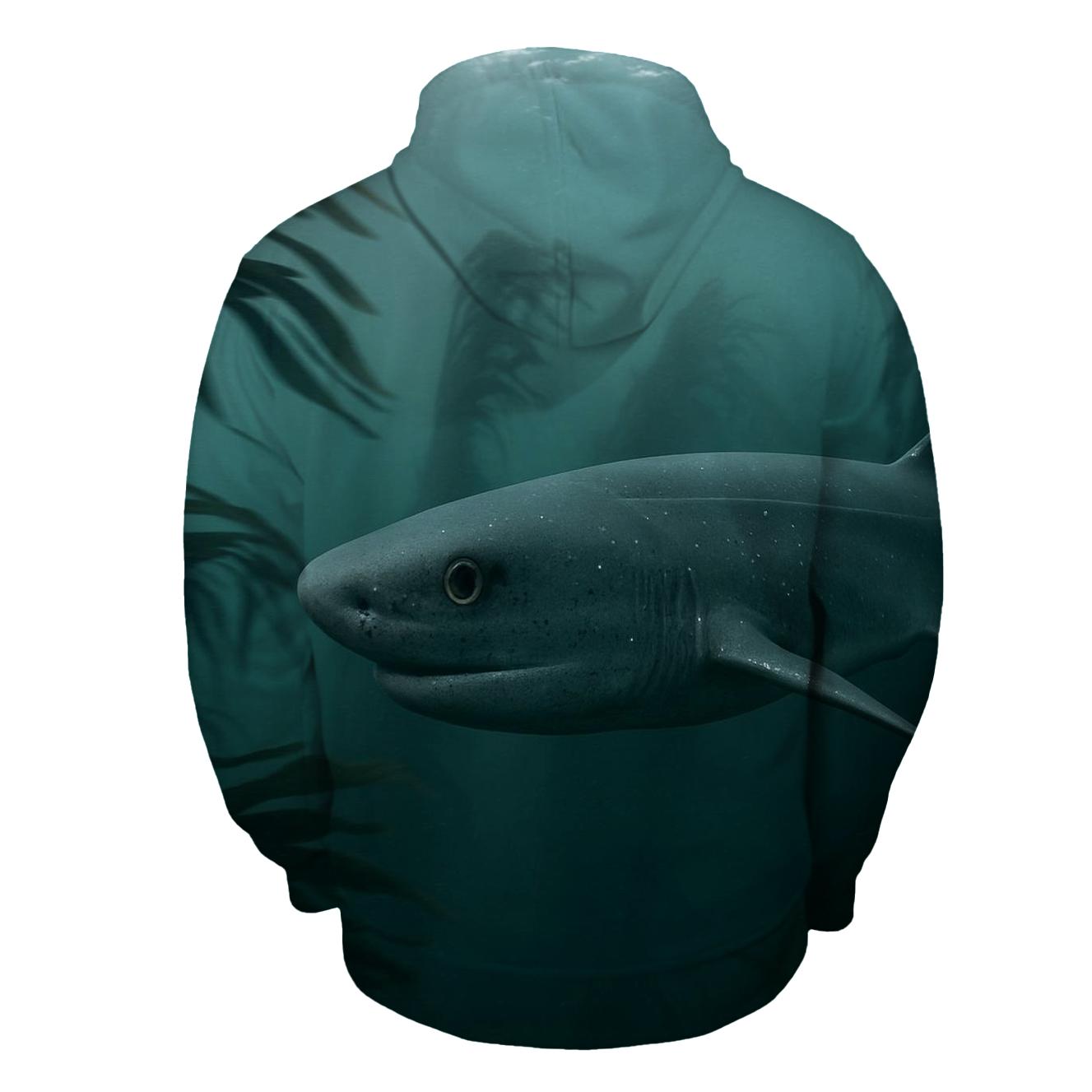 Under Kelp Shadow — Giant Kelp Shark printed hoodies
