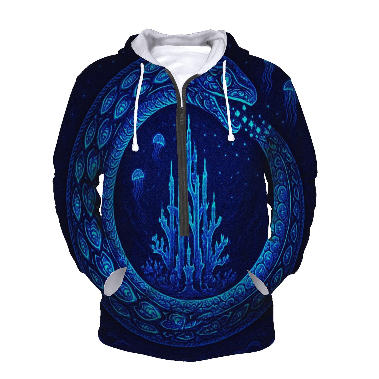 Bioluminescent Deep Coil designer hoodies