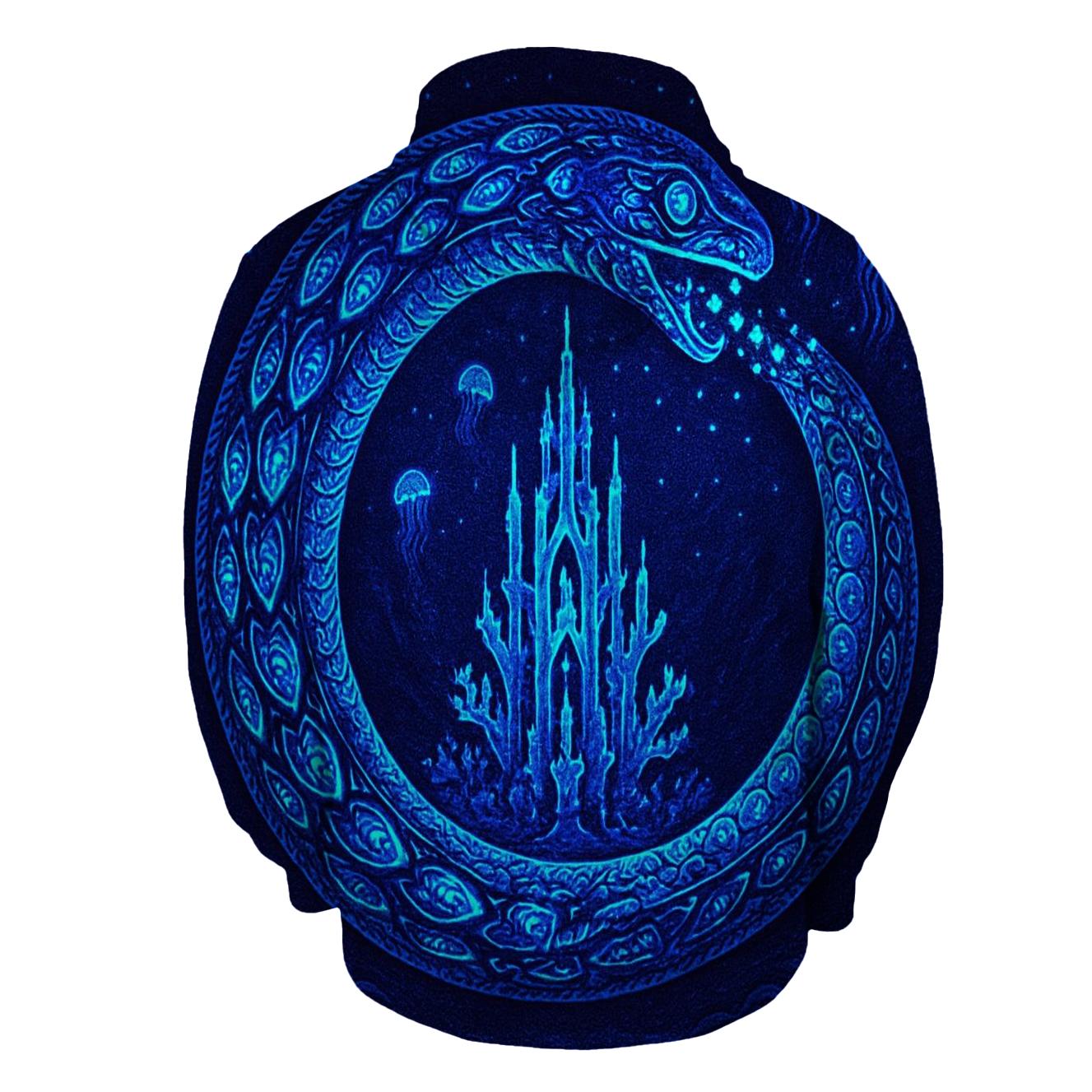 Bioluminescent Deep Coil designer hoodies