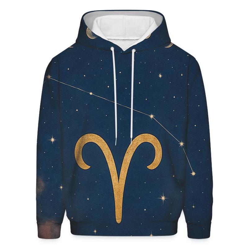 Celestial Aries Constellation Map zip-up hoodies