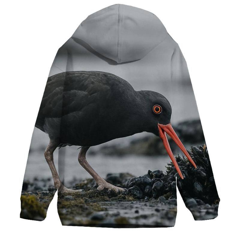 Tideline Forage — Black Oystercatcher graphic hoodies
