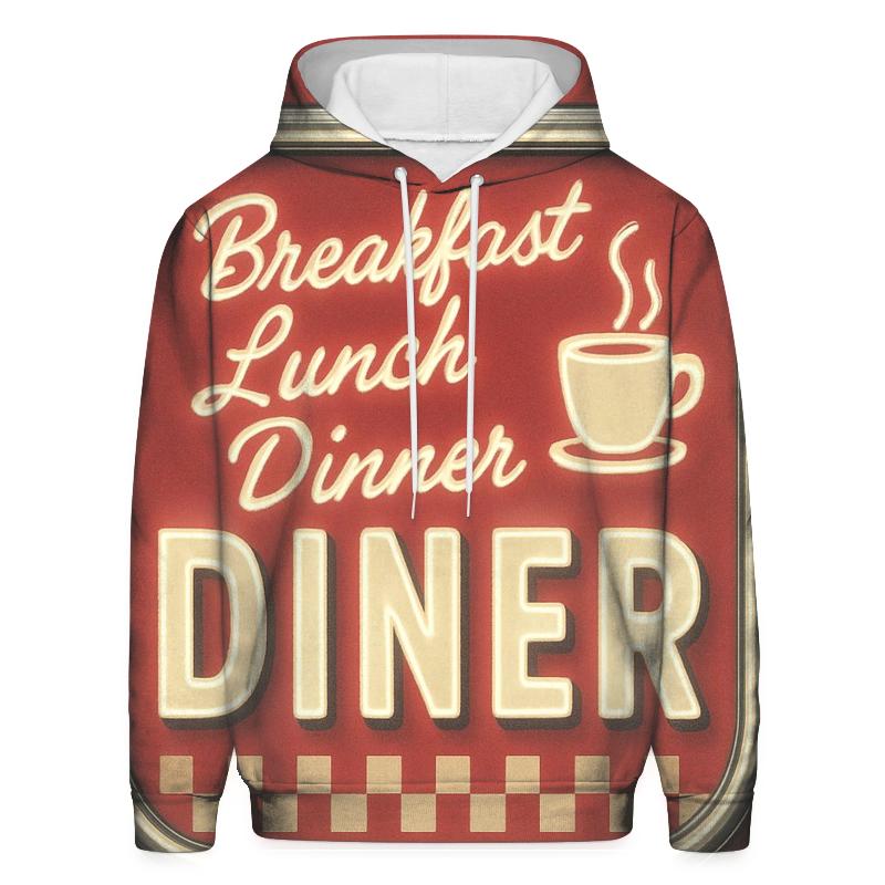 Classic Diner Neon Menu Board graphic hoodies