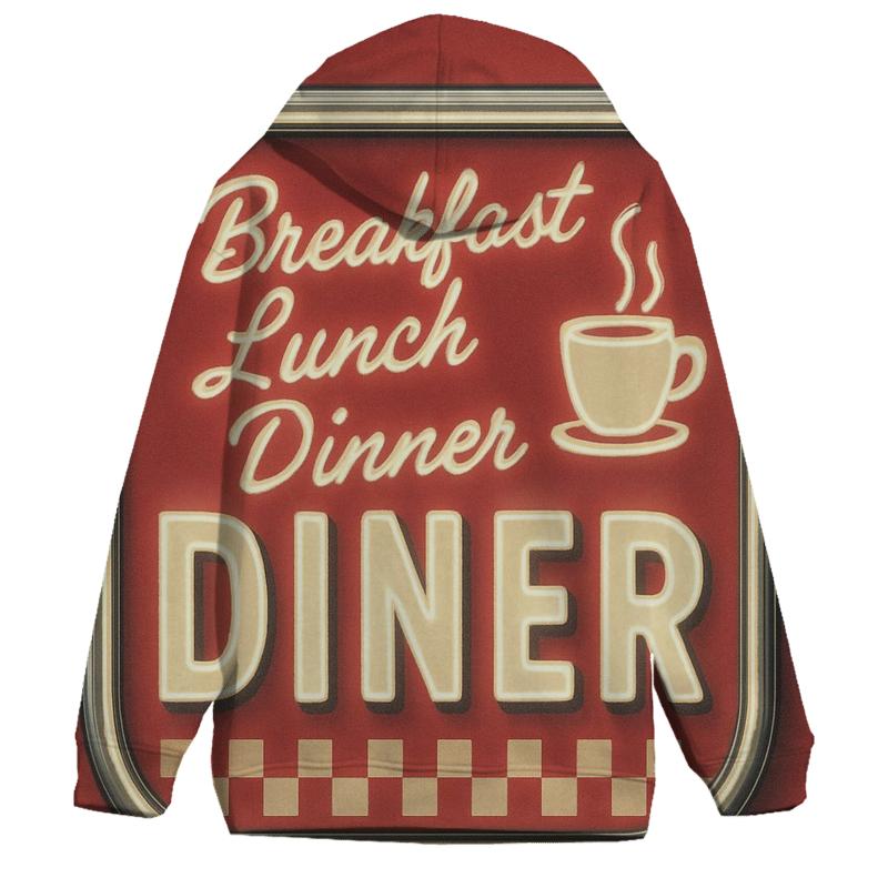 Classic Diner Neon Menu Board graphic hoodies