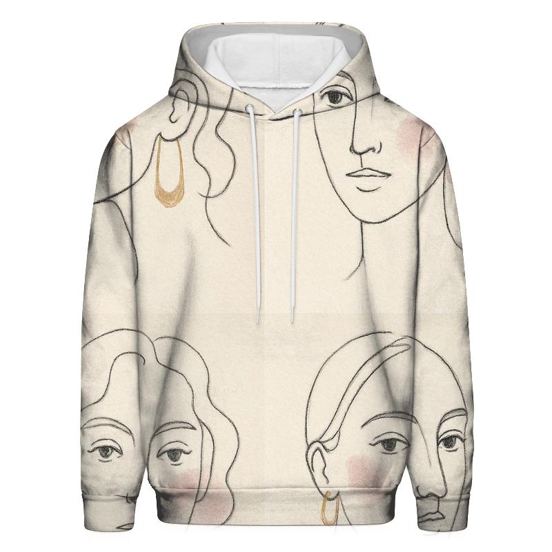 Minimal Line Portraits heavyweight hoodies