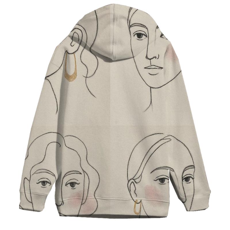 Minimal Line Portraits heavyweight hoodies