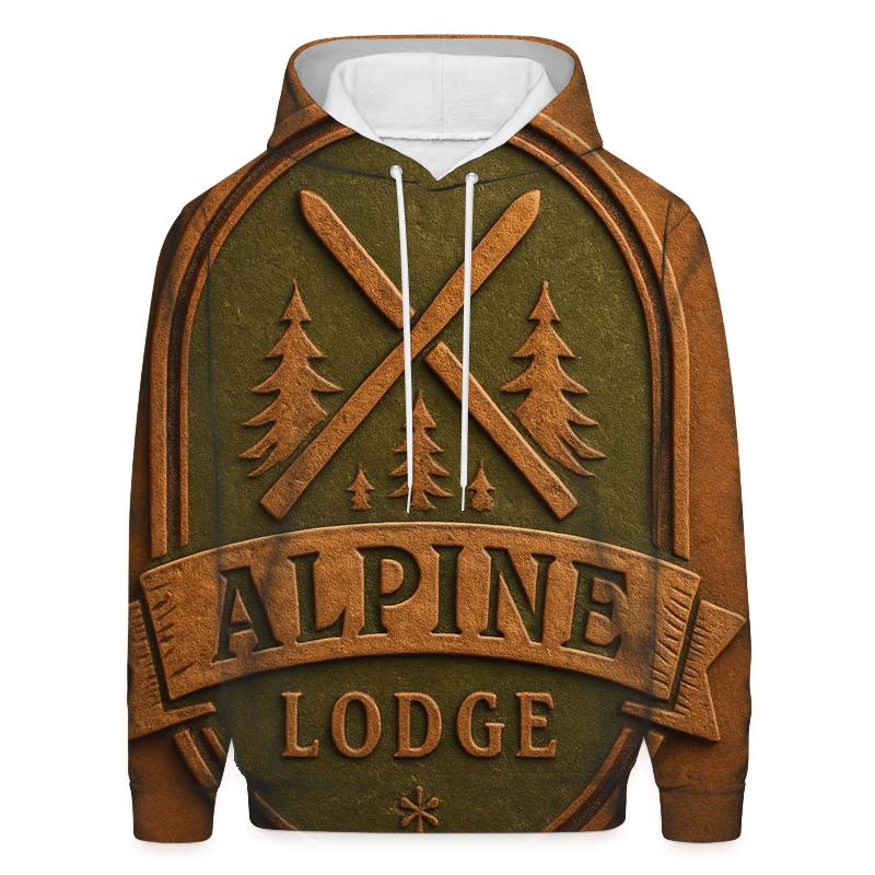 Rustic Mountain Lodge Crest pullover hoodies