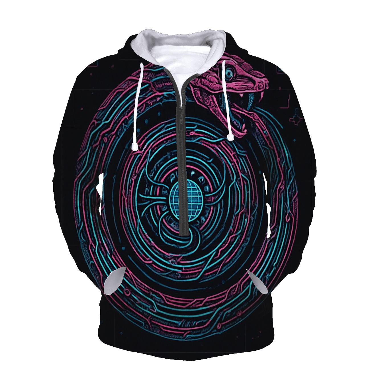Circuit Serpent Singularity graphic hoodies