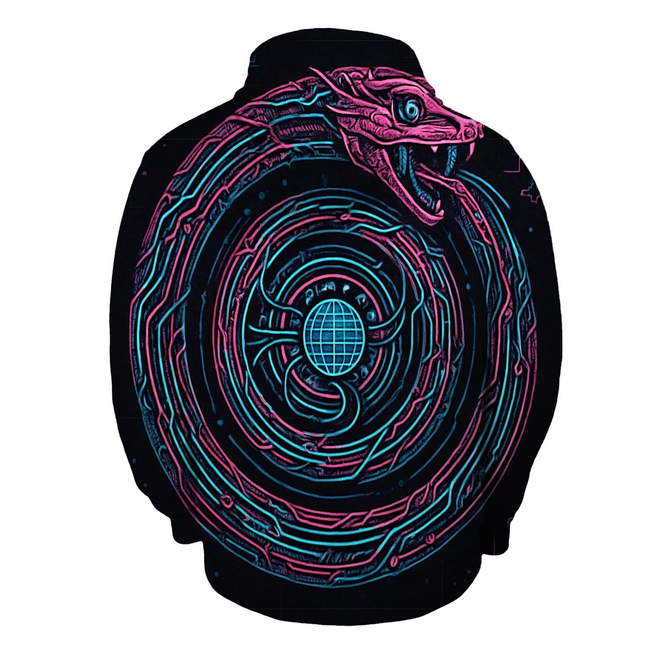 Circuit Serpent Singularity graphic hoodies