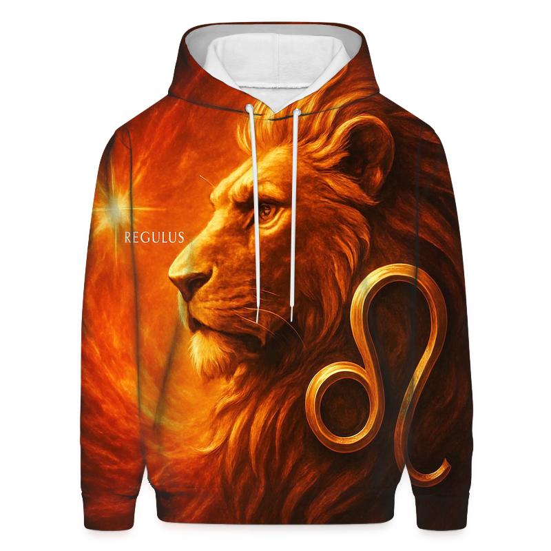 Leo Solar Flare Lion Artwork embroidered hoodies