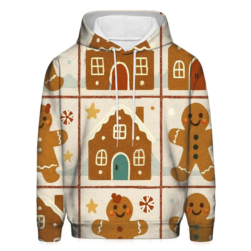 Gingerbread Carousel Grid Design graphic hoodies