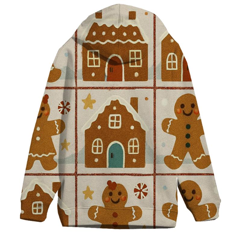Gingerbread Carousel Grid Design graphic hoodies