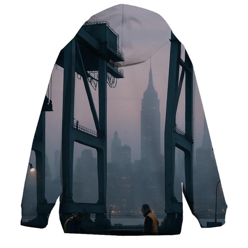 Harbor Crane Silhouettes At Pre-dawn hoodie styles