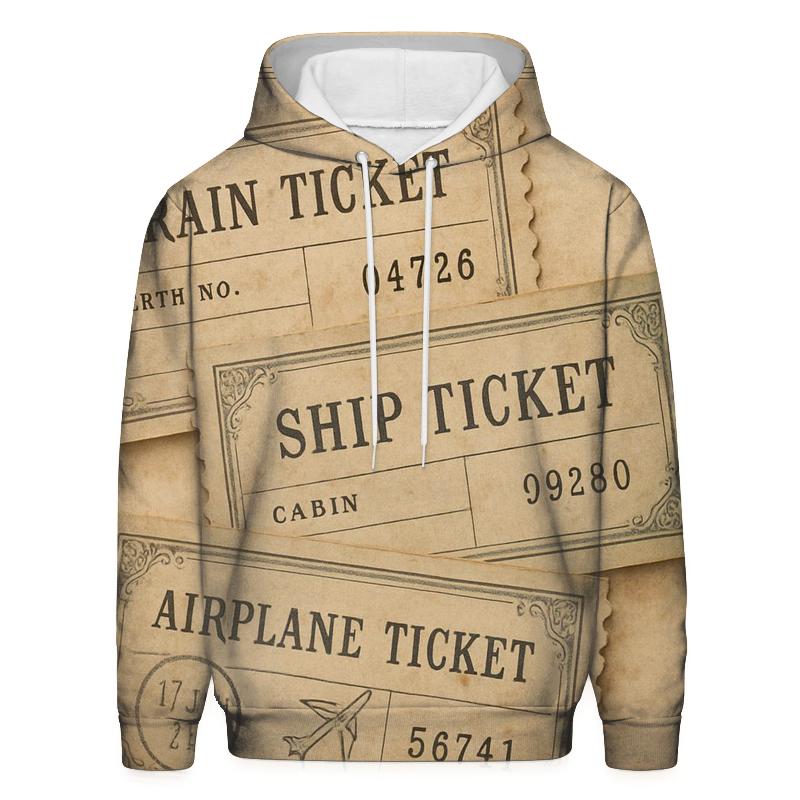 Antique Travel Ticket Stubs lightweight hoodies