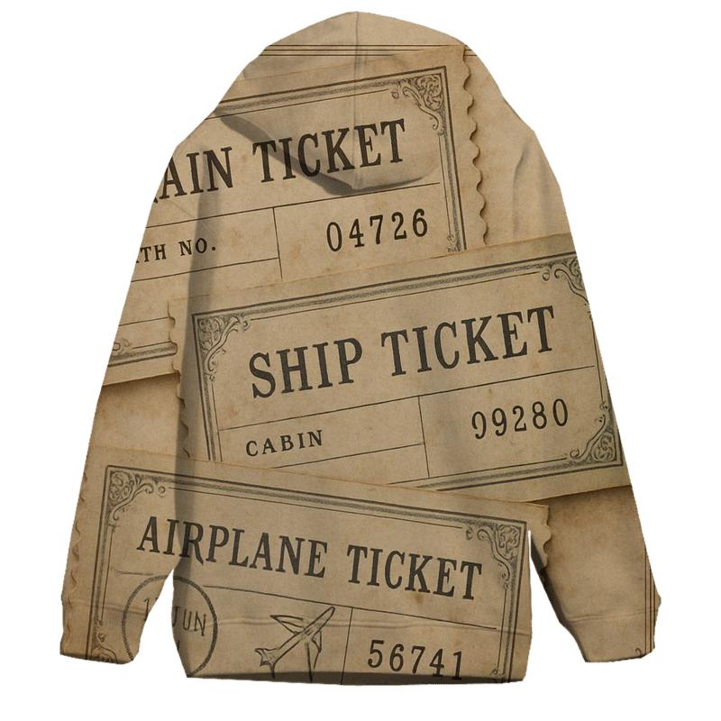 Antique Travel Ticket Stubs lightweight hoodies