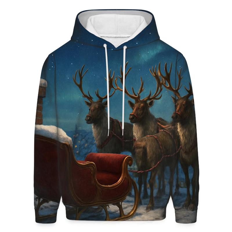 Santa Sleigh Rooftop pullover hoodies