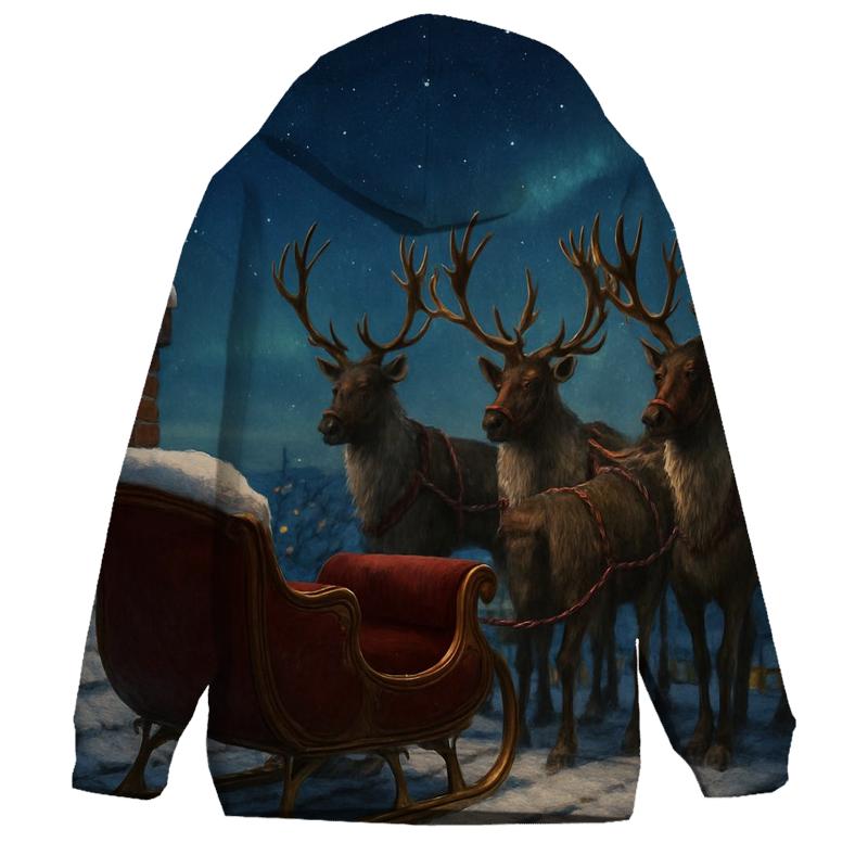 Santa Sleigh Rooftop pullover hoodies
