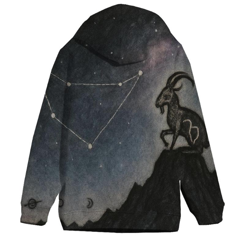 Capricorn Mountain Goat Nebula zip-up hoodies