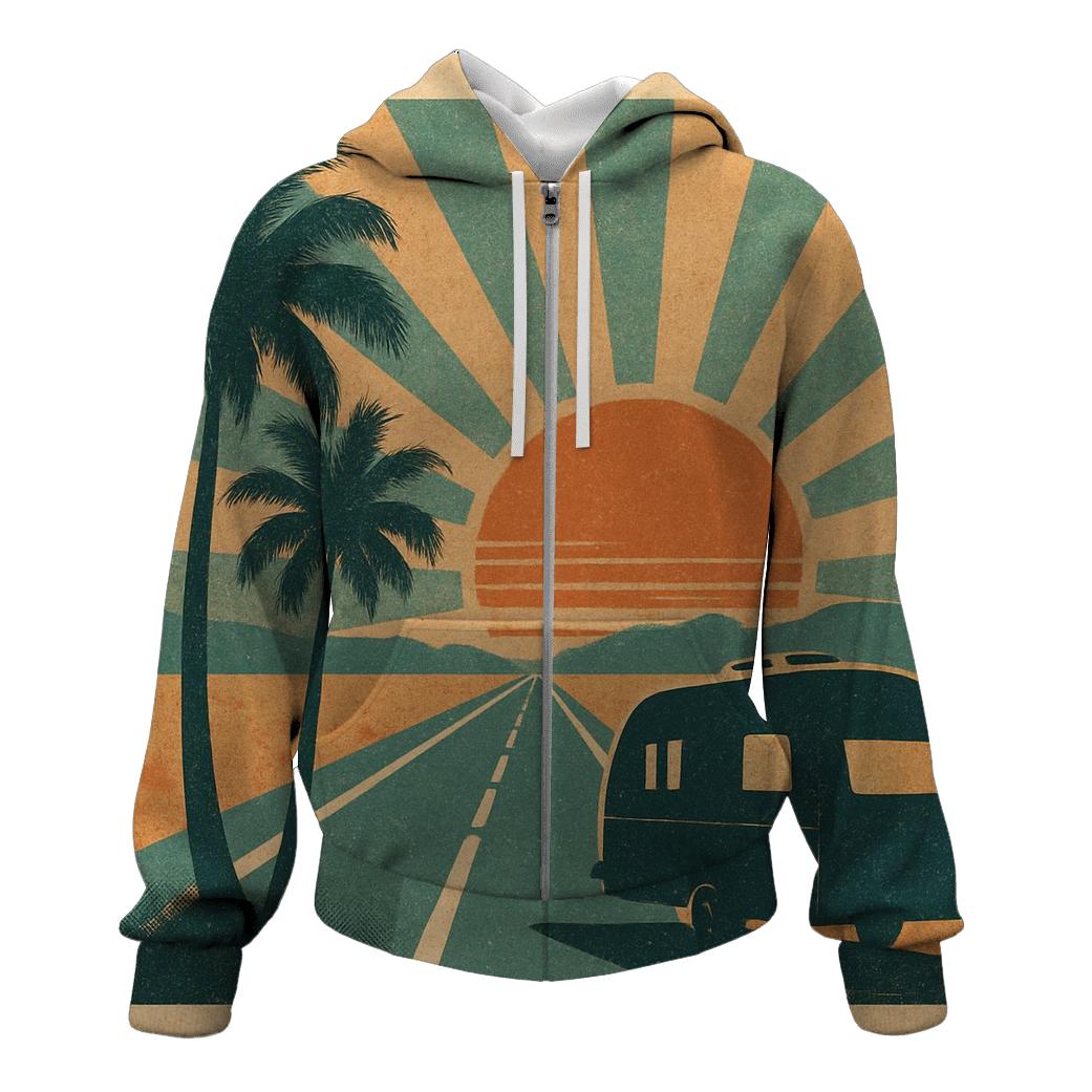 Sunset Highway Road Trip Poster lightweight hoodies