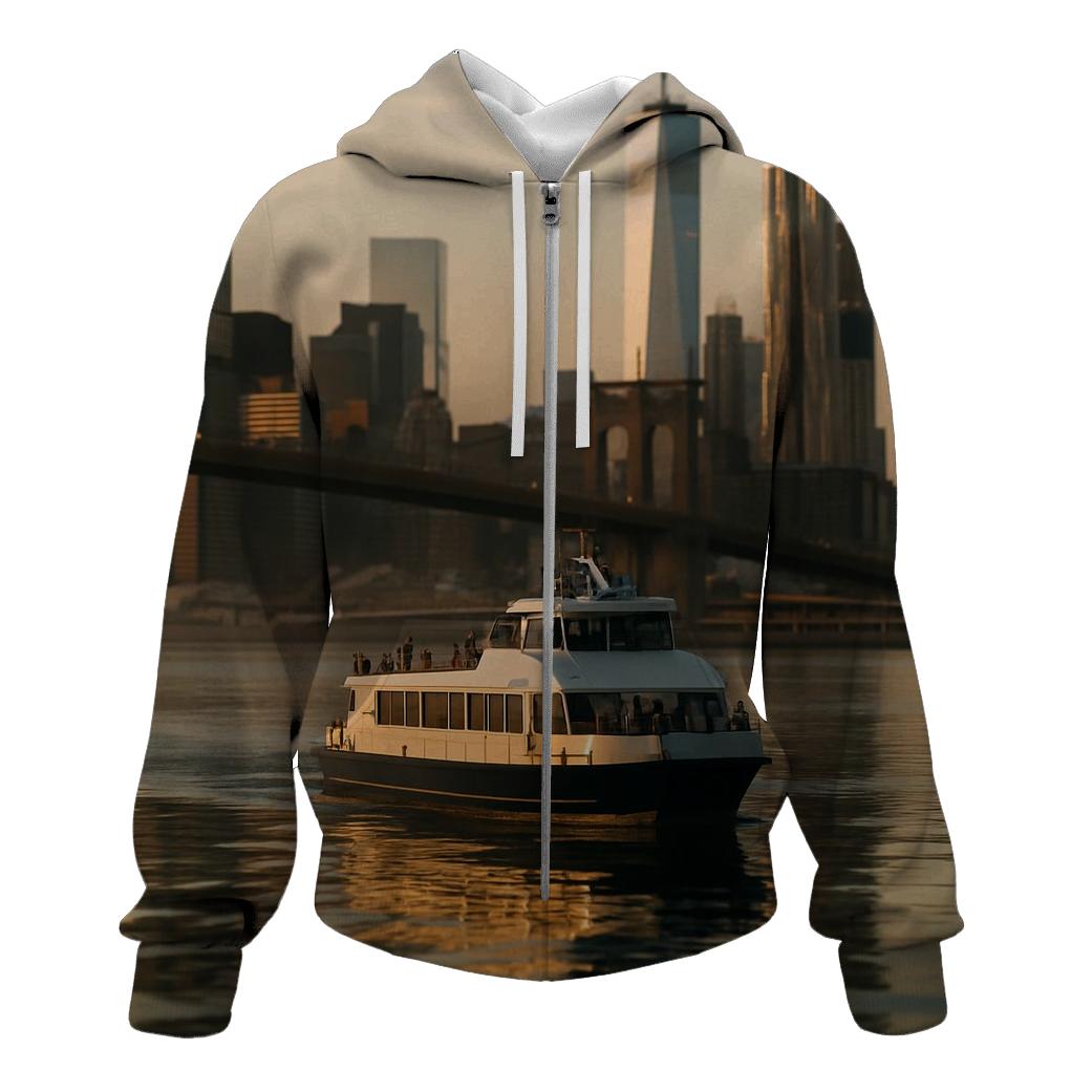 Dawn Ferry Reflection Over Lower Manhattan designer hoodies