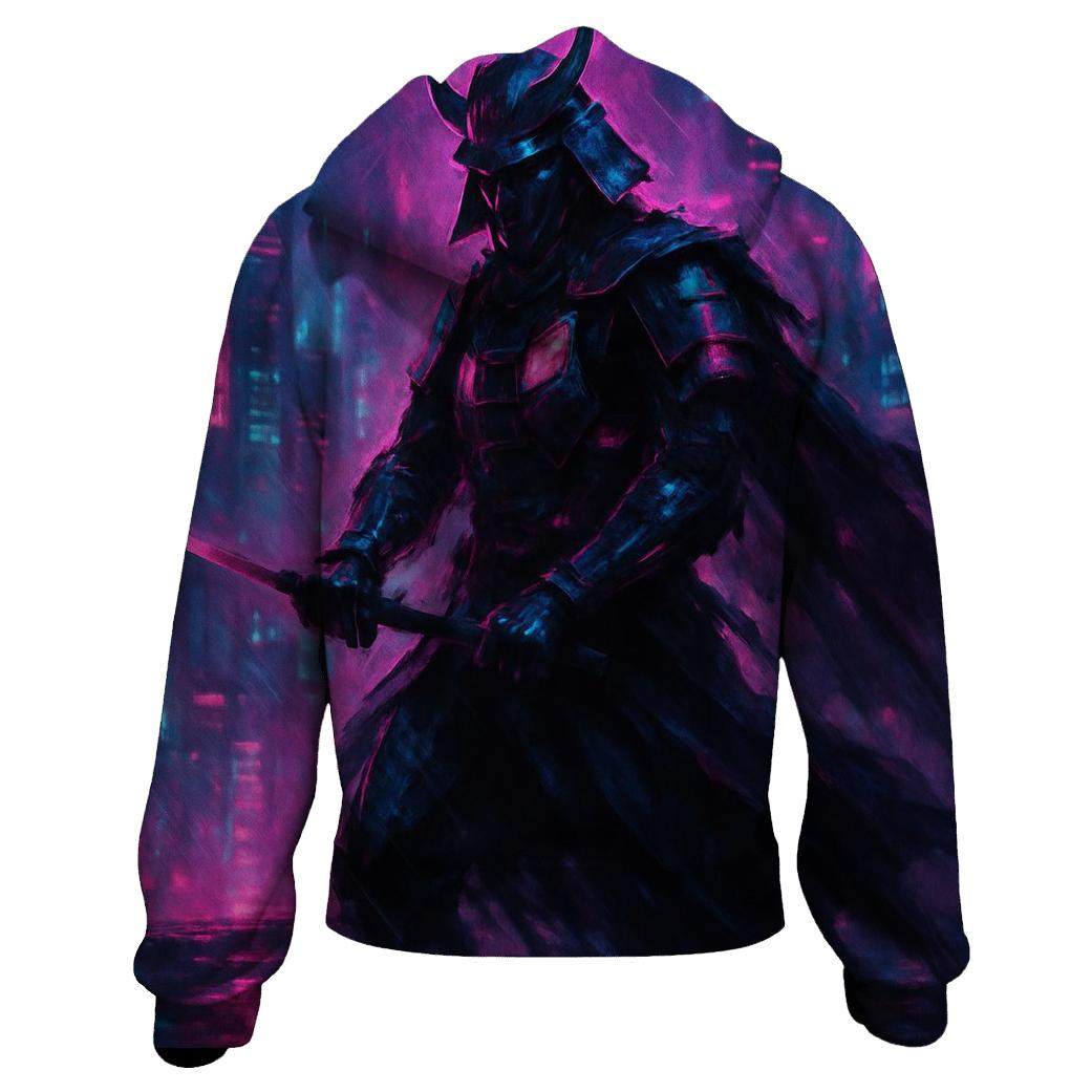 Neon Cyber Samurai pullover hoodies