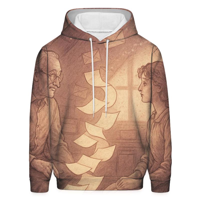 Unwritten Letters Between Hearts embroidered hoodies