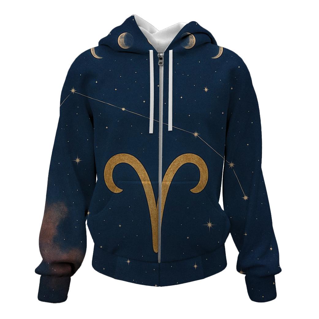 Celestial Aries Constellation Map hoodie styles