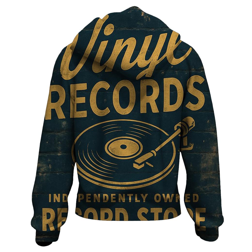 Vintage Vinyl Record Shop Sign printed hoodies