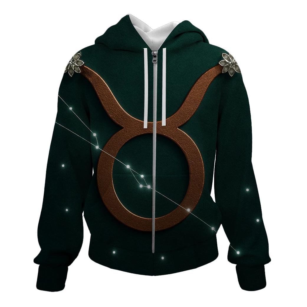 Mystic Taurus Bull Glyph Design lightweight hoodies