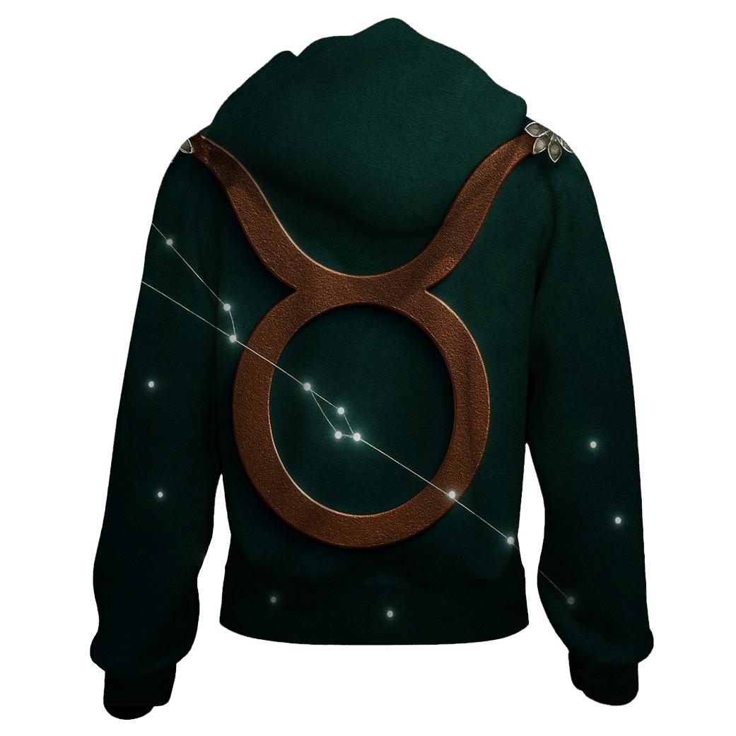 Mystic Taurus Bull Glyph Design lightweight hoodies