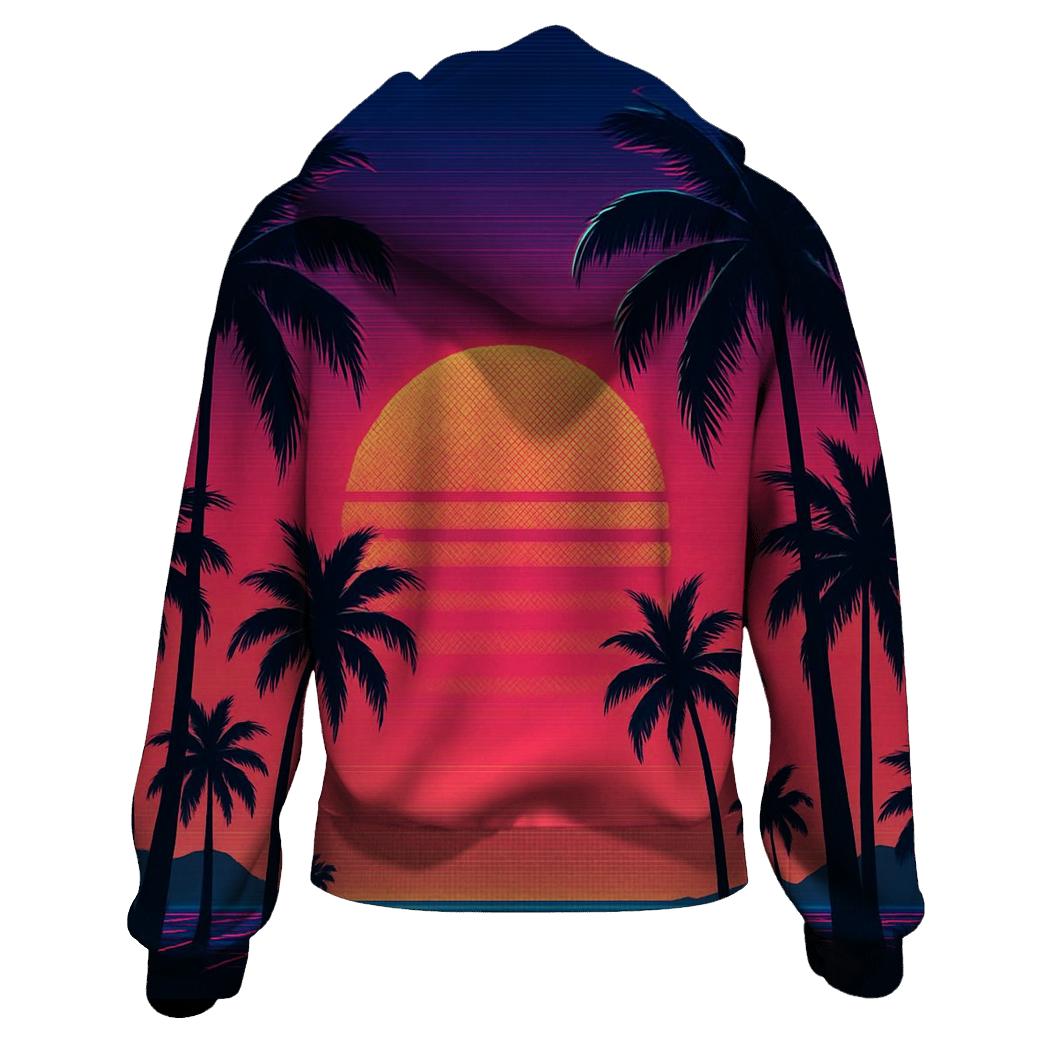 Retro Wave Sunset Palms hoodie trends