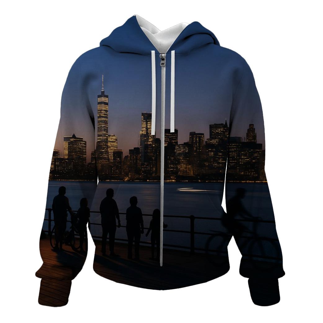 Twilight Panorama From Governors Island Pier hoodies fashion