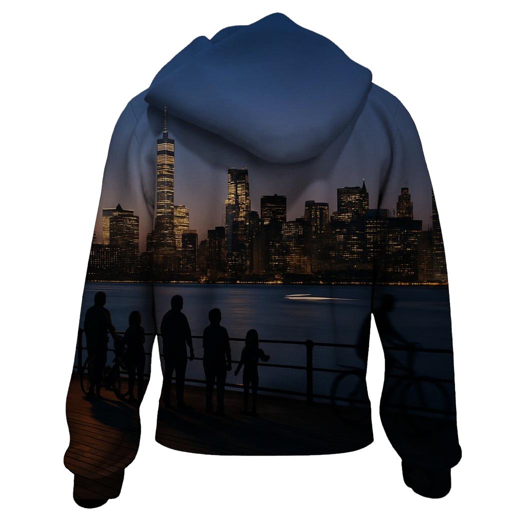 Twilight Panorama From Governors Island Pier hoodies fashion