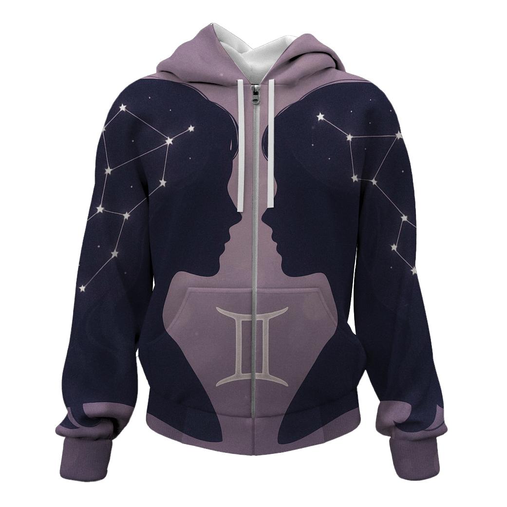 Ethereal Gemini Twins Portrait custom hoodies