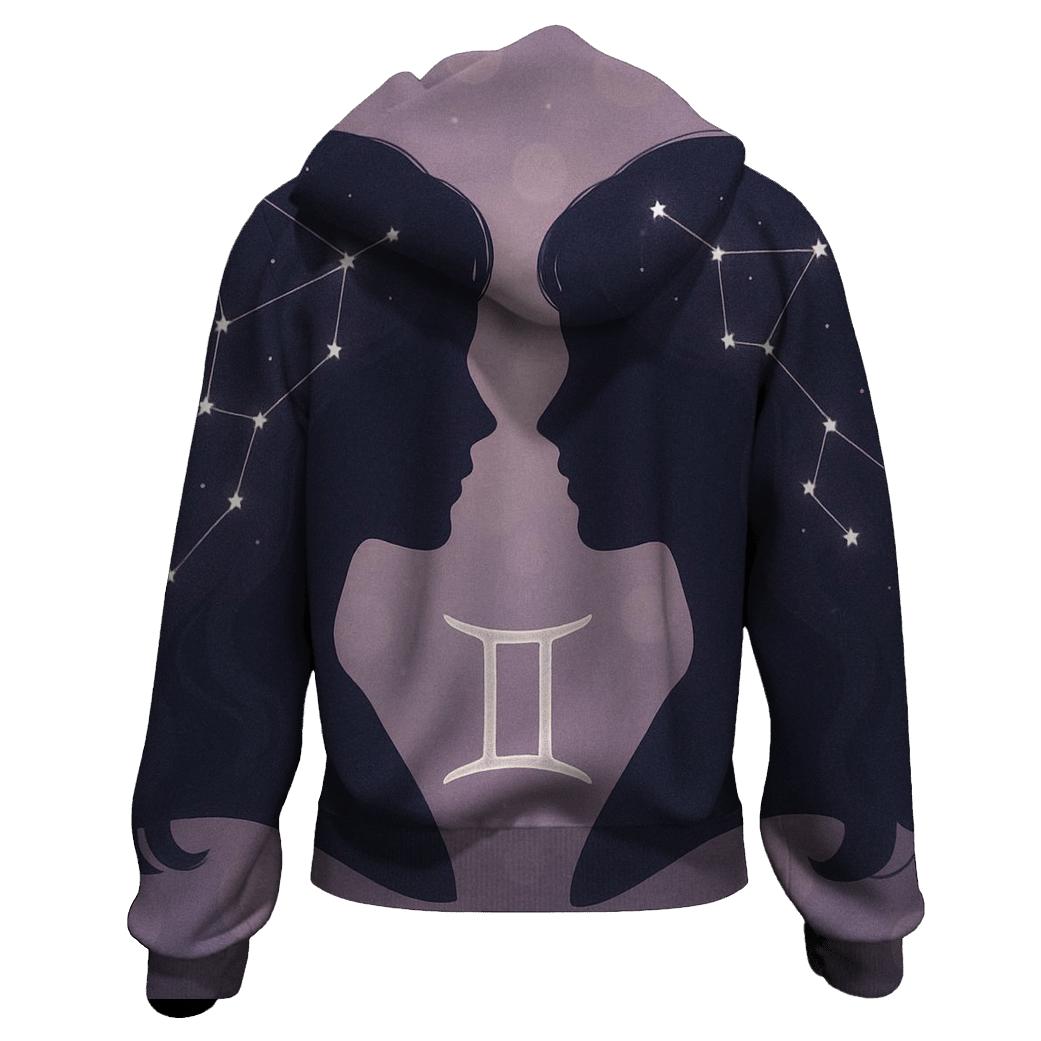 Ethereal Gemini Twins Portrait custom hoodies