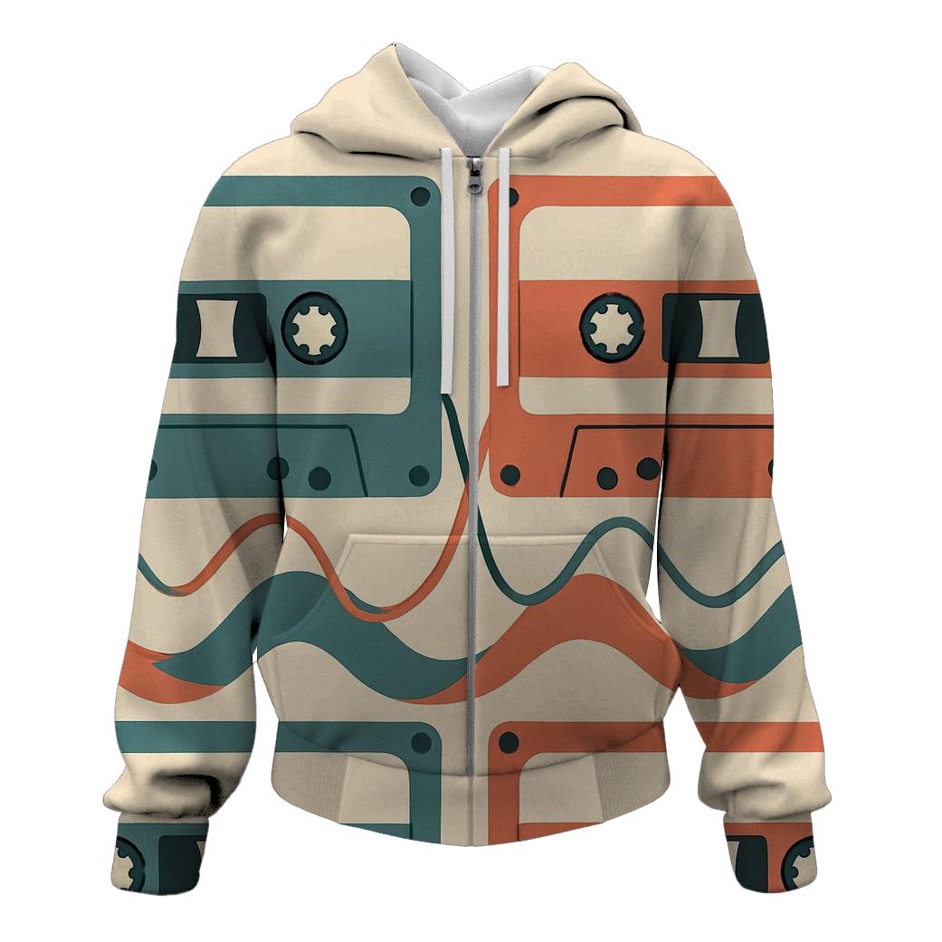 Cassette Tape Wave custom hoodies