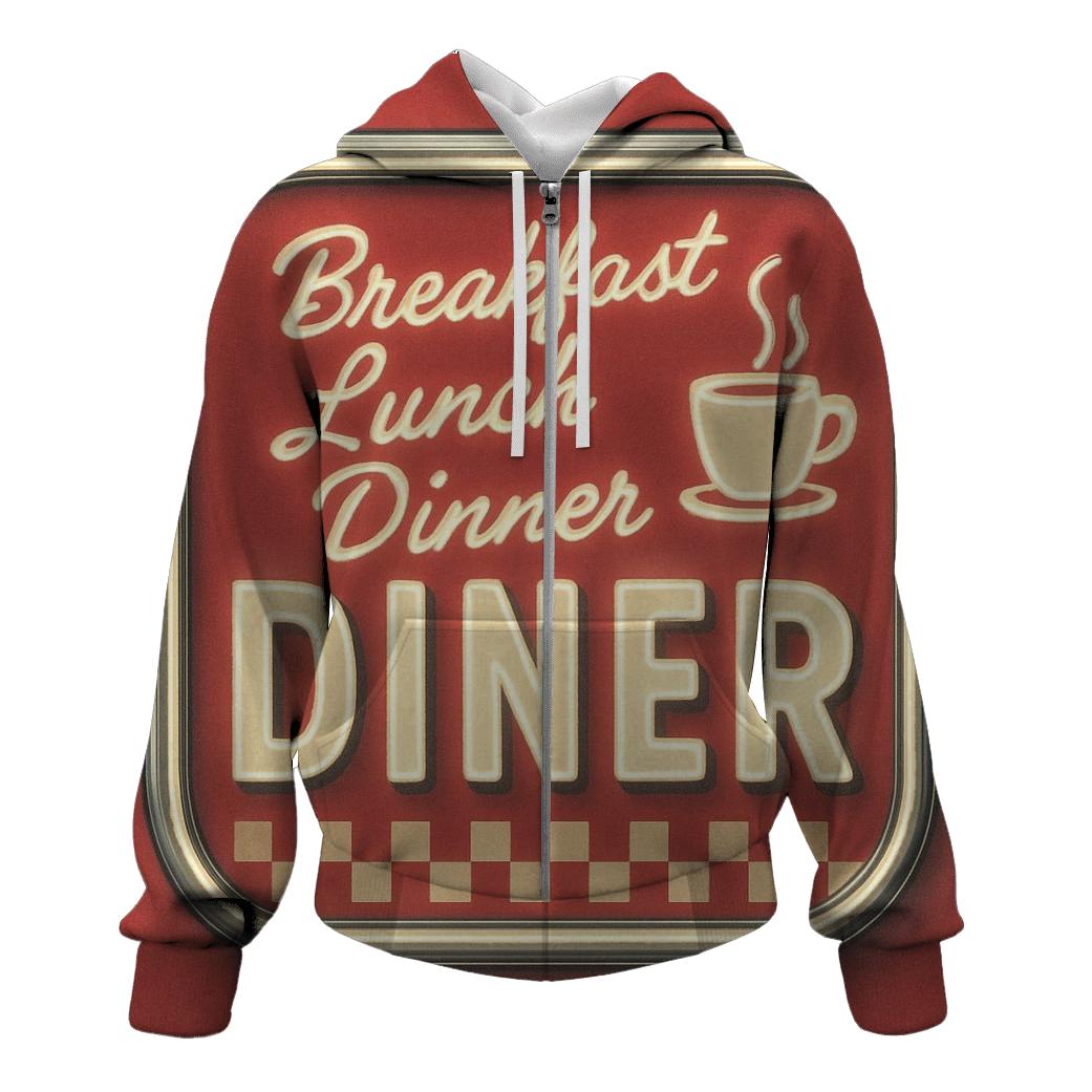 Classic Diner Neon Menu Board hoodie designs
