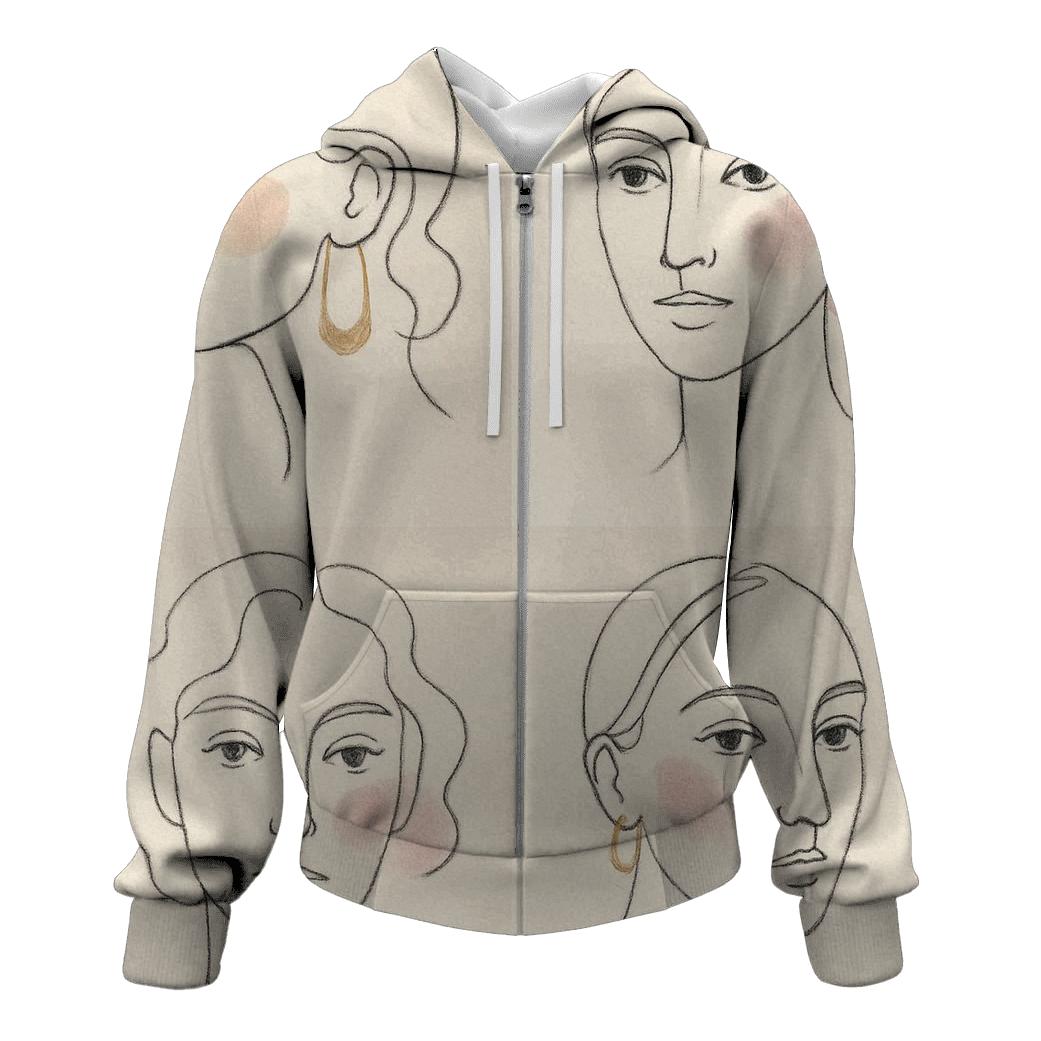 Minimal Line Portraits designer hoodies