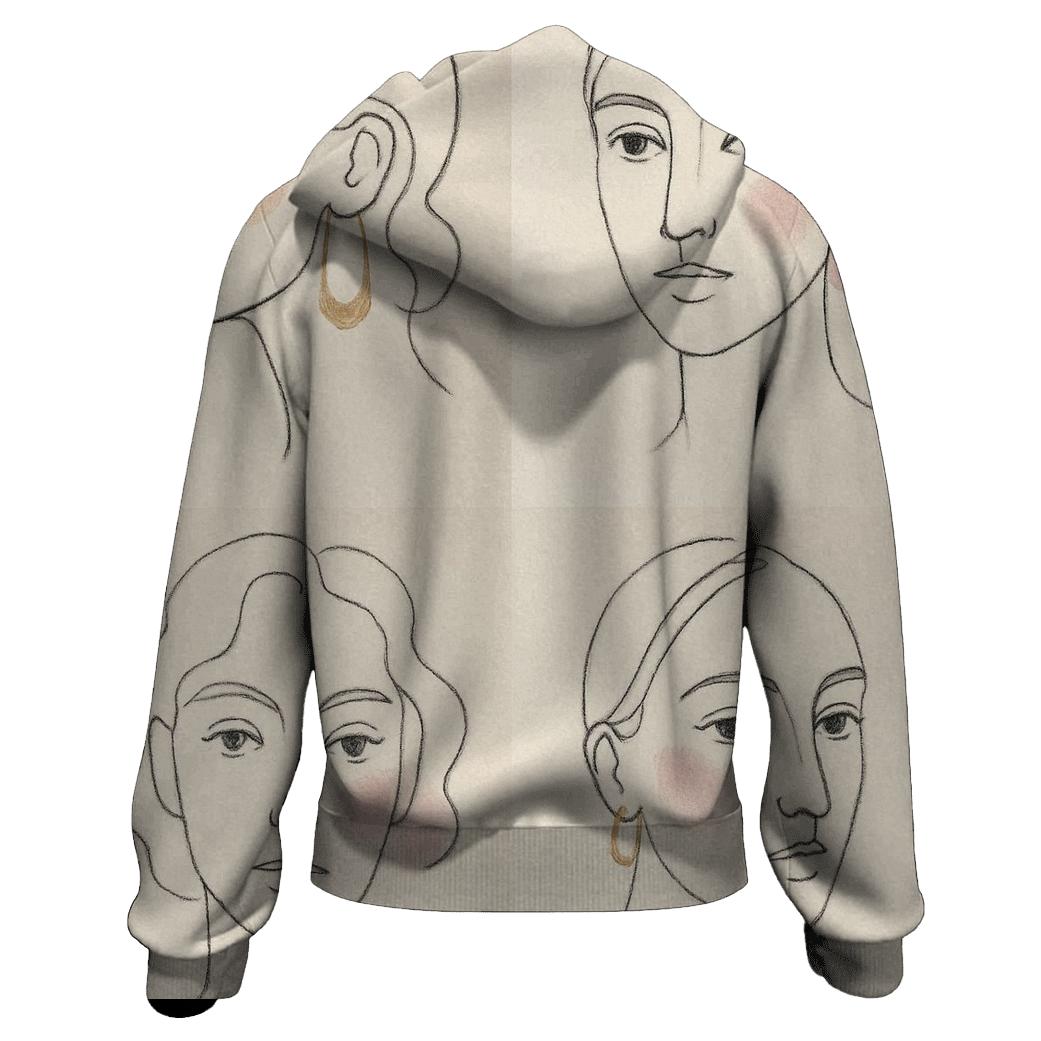 Minimal Line Portraits designer hoodies