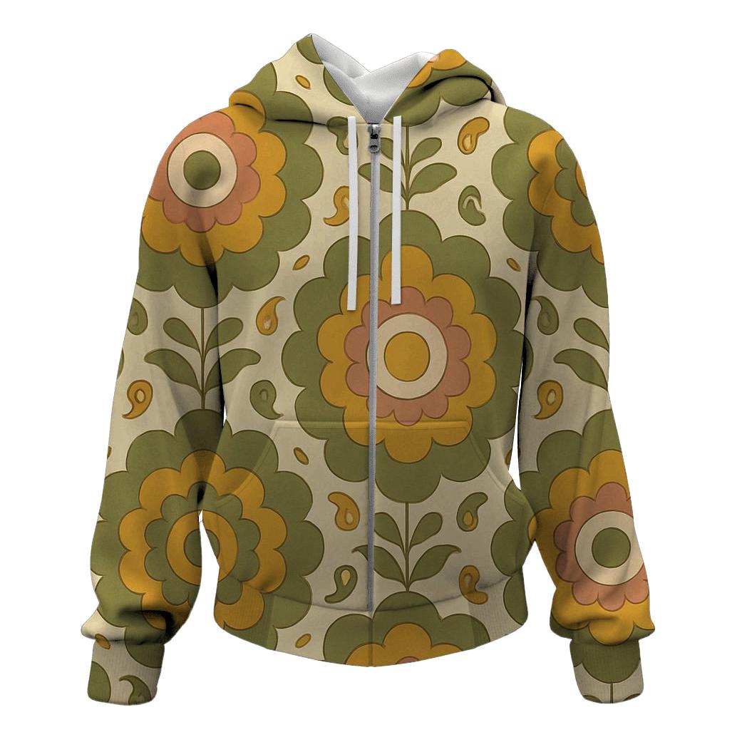 Groovy Flower Medallion embroidered hoodies