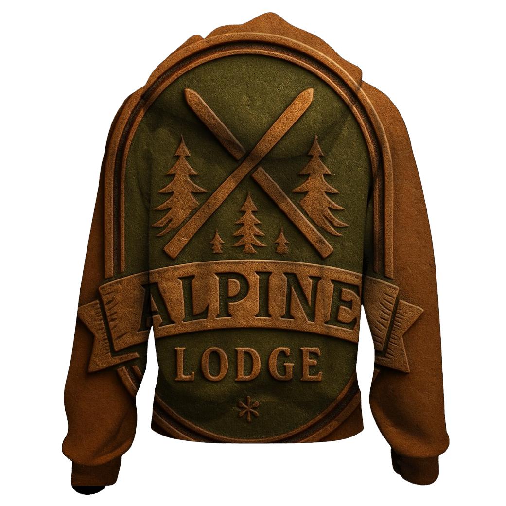 Rustic Mountain Lodge Crest embroidered hoodies