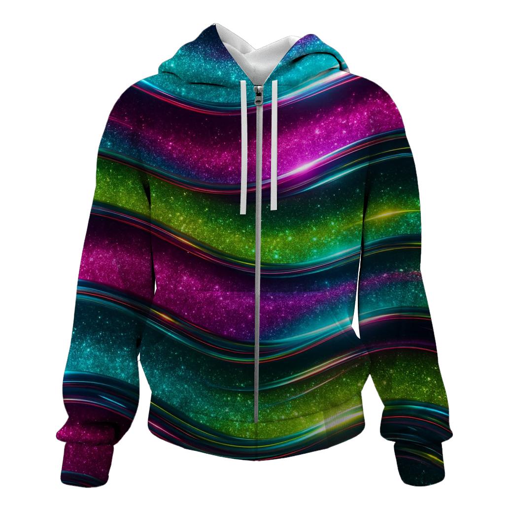 Electric Aurora zip-up hoodies