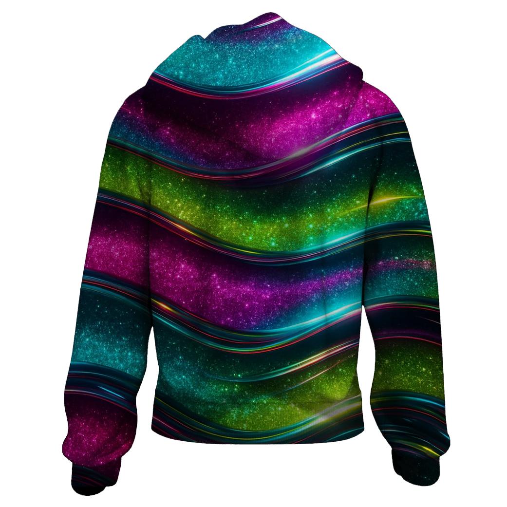 Electric Aurora zip-up hoodies