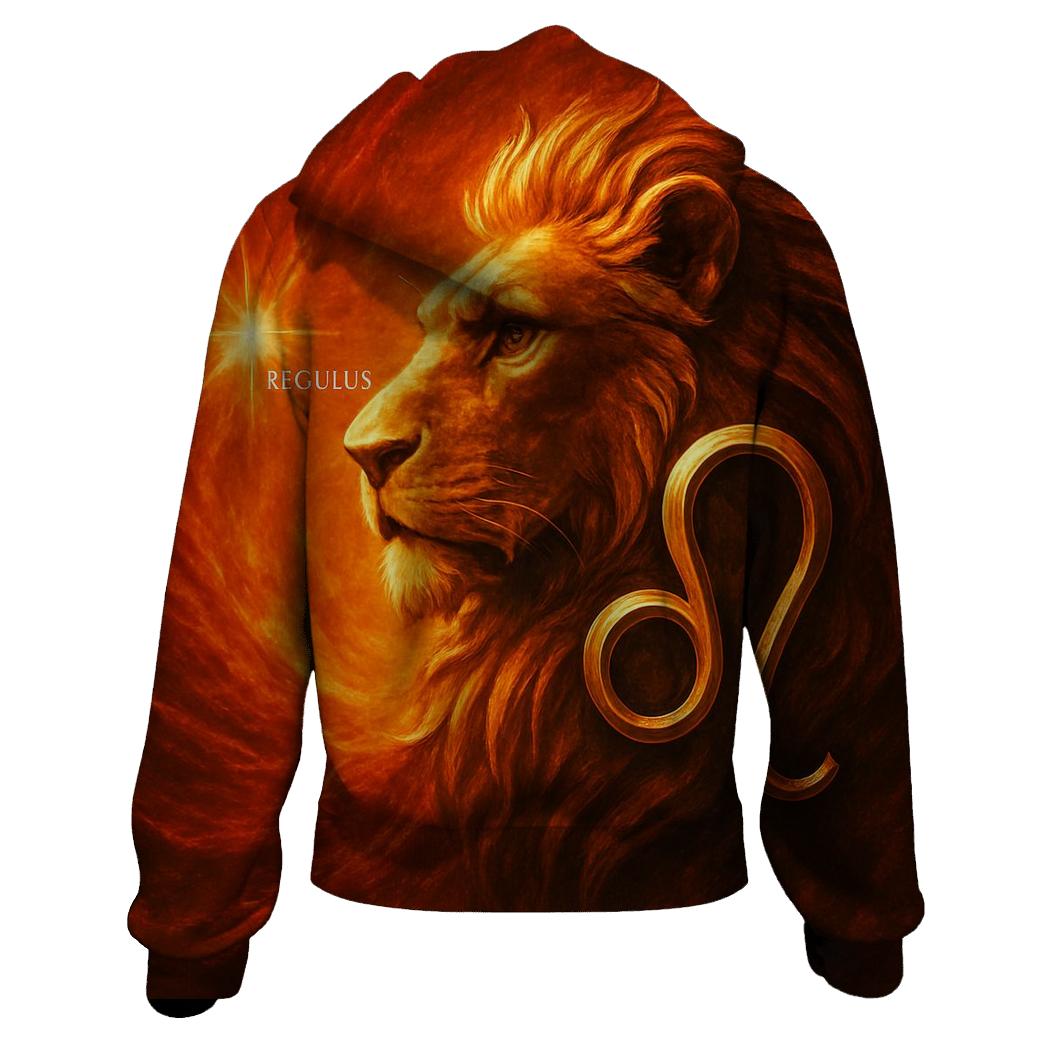 Leo Solar Flare Lion Artwork embroidered hoodies