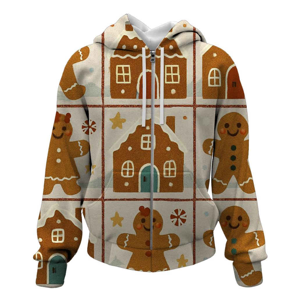 Gingerbread Carousel Grid Design hoodies fashion
