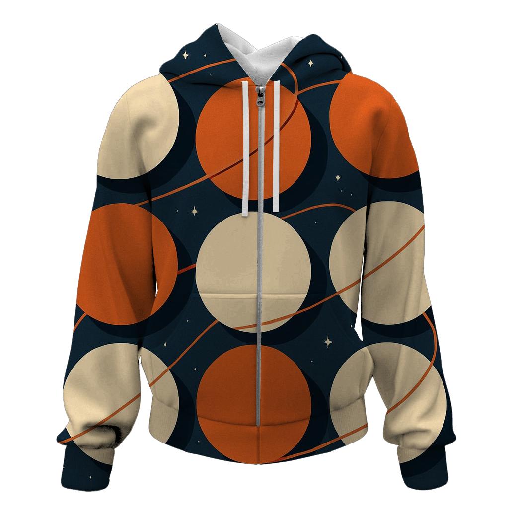 Vinyl Orbit Grid zip-up hoodies